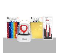 Pack Effets Spéciaux Siser Baby Press - Comprend une mini-presse à chaud, 10 feuilles de vinyle thermocollant, un outil d'échenillage et une pince - Idéal pour les projets créatifs sur tissu et carton