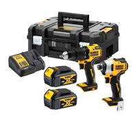DeWalt Perceuse à percussion sans fil et visseuse à choc brushless DCK2062M2T-QW 18V Li-ion XR 2x4Ah