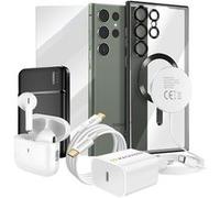 Pack Elite pour Galaxy S23 Ultra Coque, Film, Chargeur, Batterie Externe, Magsafe, Écouteurs Bluetooth (7 pièces) Mayaxess Noir Noir