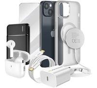 Pack Elite pour iPhone 14 Coque, Verre, Chargeur, Batterie Externe, Magsafe, Écouteurs Bluetooth (7 pièces) Mayaxess Gris Gris