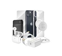 Pack Elite pour iPhone 14 Coque, Verre, Chargeur, Batterie Externe, Magsafe, Ecouteurs Bluetooth (7 pièces) Transparent