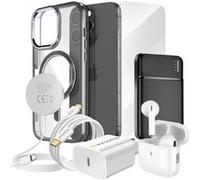 Pack Elite pour iPhone 15 Pro Coque, Verre, Chargeur, Batterie Externe, Magsafe, Écouteurs Bluetooth (7 pièces) Mayaxess Noir Noir