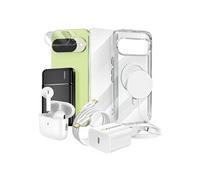 Pack Elite pour Pixel 10 Coque, Verre, Chargeurs, Batterie externe, Magsafe, Écouteurs Bluetooth (8 pièces) Mayaxess Transparent Transparent