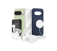 Pack Elite pour Pixel 10 Pro Coque, Verre, Chargeurs, Batterie externe, Magsafe, Ecouteurs Bluetooth (7 pièces) Bleu nuit