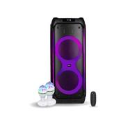Pack Enceinte Active Autonome USB Bluetooth Ibiza 1200W COLUMBA1200 - 2 Effets de Lumière Rotatif Disco Soirée Musique Anniversaire