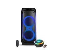 Pack Enceinte Autonome Active USB Bluetooth Ibiza 1200W COLUMBA1200 - Enceinte Lumineuse Relax Nebula - Disco Sono Fête Soirée DJ