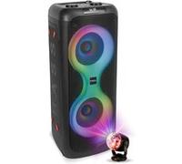 Pack Enceinte Autonome sans fil Bluetooth 700W USB SD TWS Ibiza Sound COLUMBA700 - Boule Disco RGB LED Effet Astro - Sono DJ Soirée Noir
