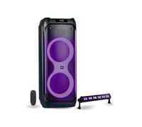 Pack Enceinte Autonome USB Bluetooth Active 1200W Ibiza COLUMBA1200 - Barre Lumière UV LED-UVBAR6 Fête Anniversaire Musique DJ