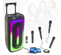 Pack Enceinte Karaoke Portable USB Bluetooth MS-MAGIC-SOUND1000 1000W 4 Micros - Fête Cadeau Anniversaire Musique Dj