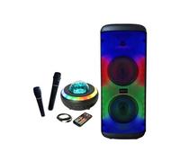 Pack Enceinte Karaoké USB Bluetooth MS-ELECTRO-SOUND600 600W 2 Micros - Enceinte Lumineuse Relax - Soirée Disco Enfant Cadeau
