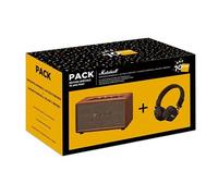 Pack Enceinte Marshall Acton III Marron + Casque supra-auriculaire Major V Bluetooth Marron