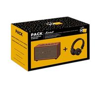 Pack Enceinte Marshall Acton III Marron + Casque supra-auriculaire Major V Bluetooth Marron