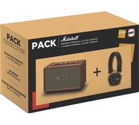 Pack Enceinte Marshall Acton III Marron + Casque supra-auriculaire Major V Bluetooth Marron