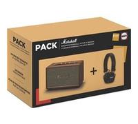 Pack Enceinte Marshall Acton III Marron + Casque supra-auriculaire Major V Bluetooth Marron