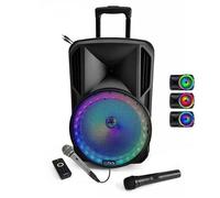 PACK Enceinte Mobile amplifiée 700W avec Batterie rechargeable autonomie 3-5h pa sono dj led sport hifi bar