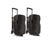 Pack Enceintes Actives Gemini AS 10 TOGO 2000W - sur Batterie avec Microphone, USB/Bluetooth/AUX/SD, SONORISATION DJ PA