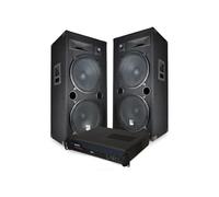 PACK ENCEINTES GEANTES AVEC AMPLI - 2x15""/38cm 4000W bassreflex BM SONIC + Ampli XGA 3000W + CABLES