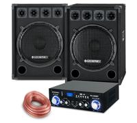 Pack Enceintes Hautparleur Systeme DJ PA Amplificateur Cable Mp3 USB SD EQ 1600W