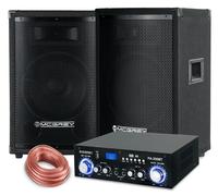 Pack Enceintes Hautparleur Systeme DJ PA Amplificateur Cable Mp3 USB SD EQ 800W
