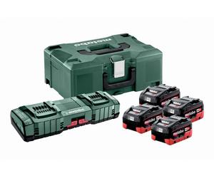 Pack énergie 18V METABO 4 Batt.8,0 Ah LiHD + Charg. ASC 145 duo + coffret MetaBox - 685135000