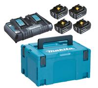 Pack Energie 4 batteries 18 V 6 Ah BL1860B + chargeur double DC18RD en coffret MAKPAC III - MAKITA - 198091-4