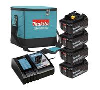 Pack Énergie 4 batteries 5,0 Ah BL1850B + 1 chargeur rapide DC18RC MAKITA - en sac 831274-0