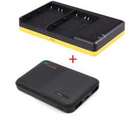 Pack énergie deluxe : chargeur duo EN-EL3e + powerbank 5000mAh pour 2 batteries Nikon EN-EL3 / EN-EL3e