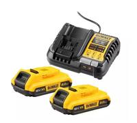 Pack énergie XR 18V (2x2.0 Ah) avec chargeur - DEWALT DCB1104D2-QW