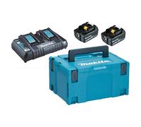Pack Énergie Makita 18 V Li-Ion 2 batteries + chargeur double + coffret Makpac 3