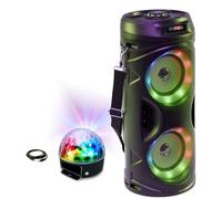 Pack Enfant Enceinte Lumineuse LEDS Bluetooth sur Batterie USB SD FM PARTY TEEN-VIBE - Effet de Lumière Astro LEDS RGB - Soirée