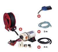 Pack enrouleur AdBlue 15 m Ø 3/4 20 bars Acier peint avec pompe 24 V pistolet et tuyaux MW Tools SHAD3415 SET3 24