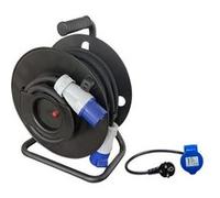 Pack Enrouleur de câble électrique Camping 3600W 25M P17 + Adaptateur Femelle P17 - 230V CEE 150cm p