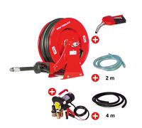 Pack enrouleur Diesel 15 m Ø 3/4 20 bars Acier peint avec pompe 12 V pistolet et tuyaux MW Tools SHD3415 SET3 12