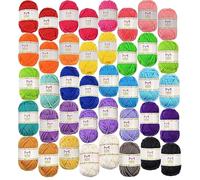 Pack essentiel de pelotes de laine bonbon - 40 pelotes de laine en acrylique - Assortiment de couleurs - Idéal pour tout projet de tricot et de crochet