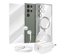 Pack Essentiel pour Galaxy S23 Ultra Coque, Film, Chargeur, Écouteurs (5 pièces)