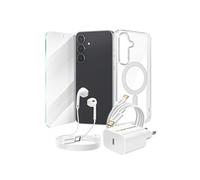 Pack Essentiel pour Galaxy S25 FE Coque, Verre, Chargeur, Ecouteurs (5 pièces) Transparent