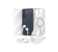 Pack Essentiel pour Galaxy S25 Plus Coque, Verre, Chargeur, Ecouteurs (5 pièces) Transparent