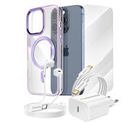 Pack Essentiel pour iPhone 15 Pro Coque, Verre, Chargeur, Écouteurs (5 pièces)