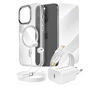 Pack Essentiel pour iPhone 15 Pro Coque, Verre, Chargeur, Écouteurs (5 pièces)