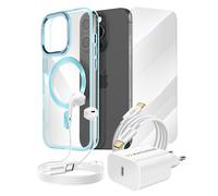 Pack Essentiel pour iPhone 15 Pro Coque, Verre, Chargeur, Écouteurs (5 pièces)