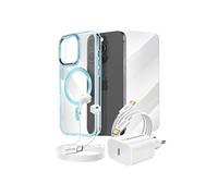 Pack Essentiel pour iPhone 15 Pro Coque, Verre, Chargeur, Écouteurs (5 pièces)