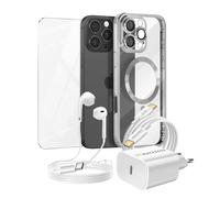 Pack Essentiel pour iPhone 16 Pro Max Coque, Verre, Chargeur, Écouteurs (5