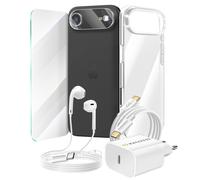 Pack Essentiel pour iPhone 17 Air Coque, Verre, Chargeurs, écouteurs (6 pièces),