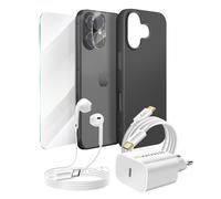 Pack Essentiel pour iPhone 17 Coque, Verre, Chargeurs, écouteurs (6 pièces)
