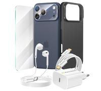 Pack Essentiel pour iPhone 17 Pro Coque, Verre, Chargeurs, écouteurs (6 pièces)