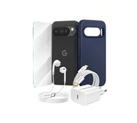 Pack Essentiel pour Pixel 10 Pro Coque, Verre, Chargeurs, écouteurs (5 pièces) Bleu marine