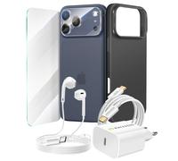 Pack Essentiel pour pour iPhone 17 Pro Max Coque, Verre, Chargeurs, écouteurs (6