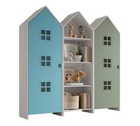 Pack - Étagère & 2 Armoires "Casami Bruges" 171cm Bleu, Blanc & Vert
