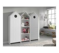 Pack - Étagère Enfant & 2 Armoires "Casami" Blanc & Gris
