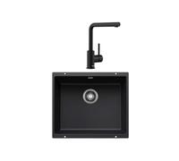 Pack évier + mitigeur - BLANCO - 527919 - Noir - Rectangulaire - 1 bac - Réversible